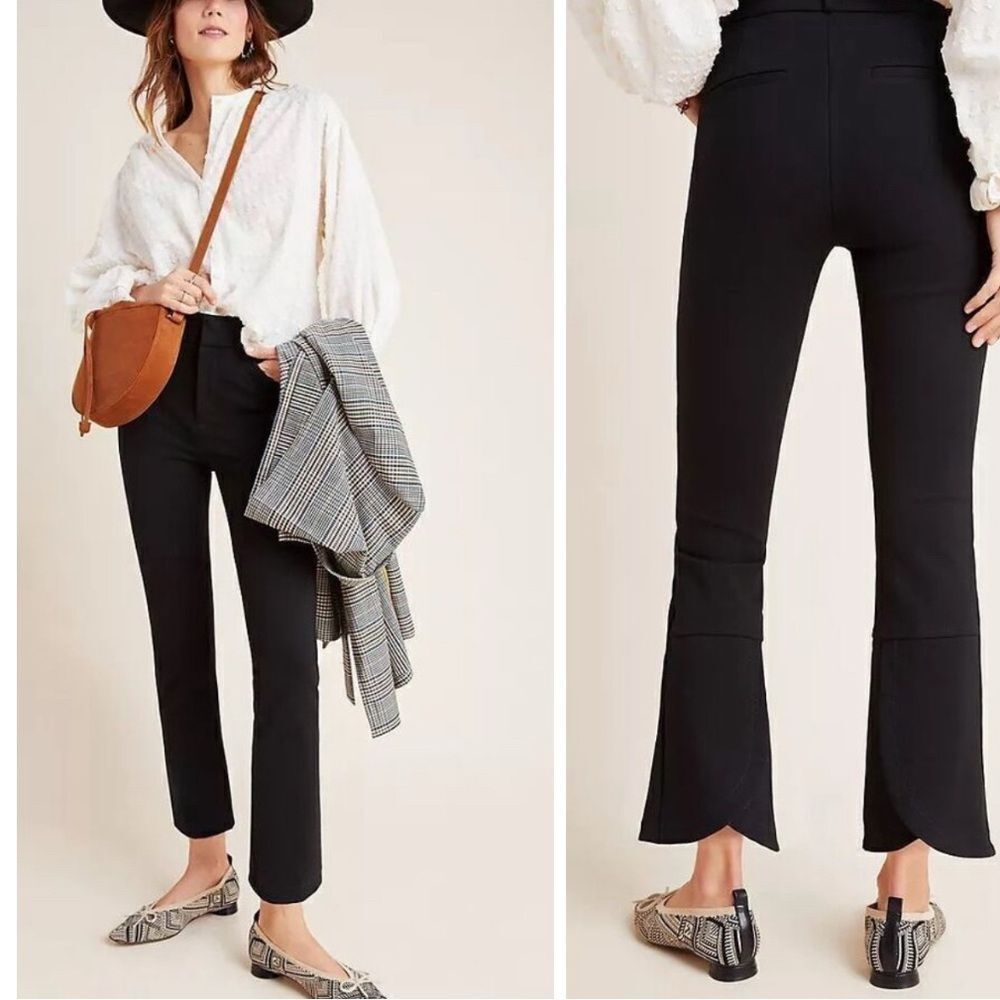 NWT Anthropologie The Essential Slim Tulip-Hem Pants Size 2 - Picture 1 of 10